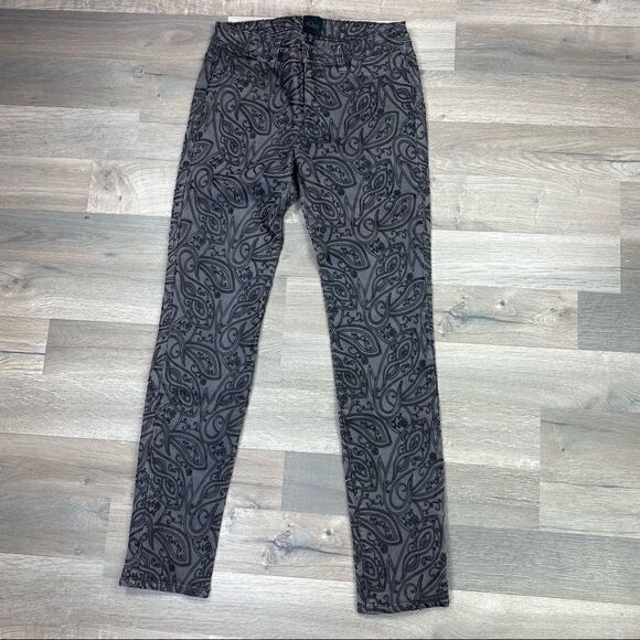 Joes Jeans Gracie Paisley Embroidered Black Collection Jeans Gray Black Size 27 - Picture 2 of 12